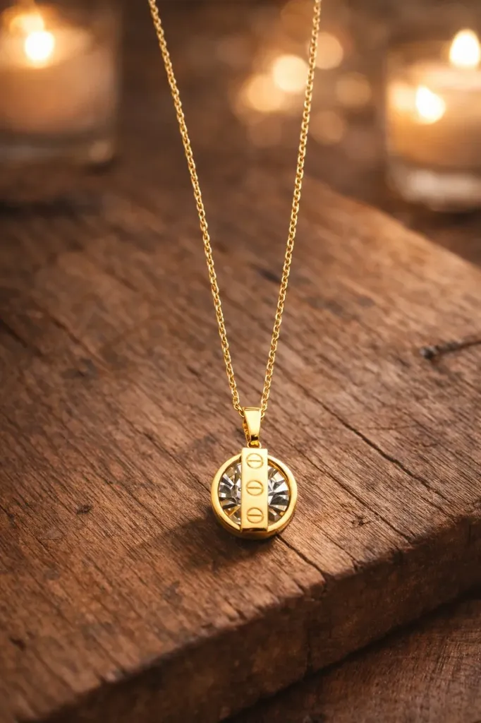 Crystal Circle Pendant Necklace