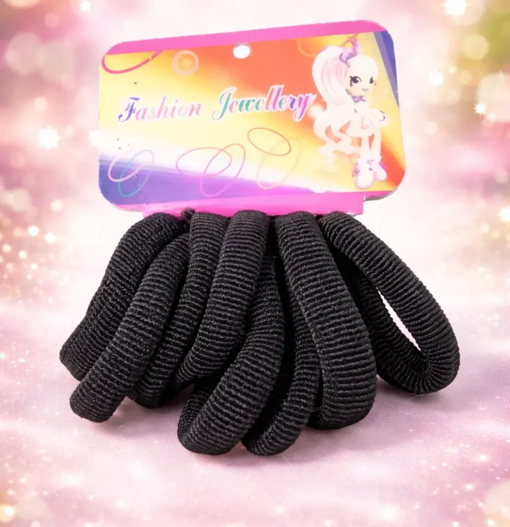 Black Elastic Hair Bands Pack (1 Pc)