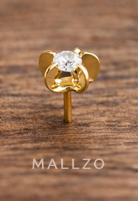 Golden Stud Earrings (1 Pair)
