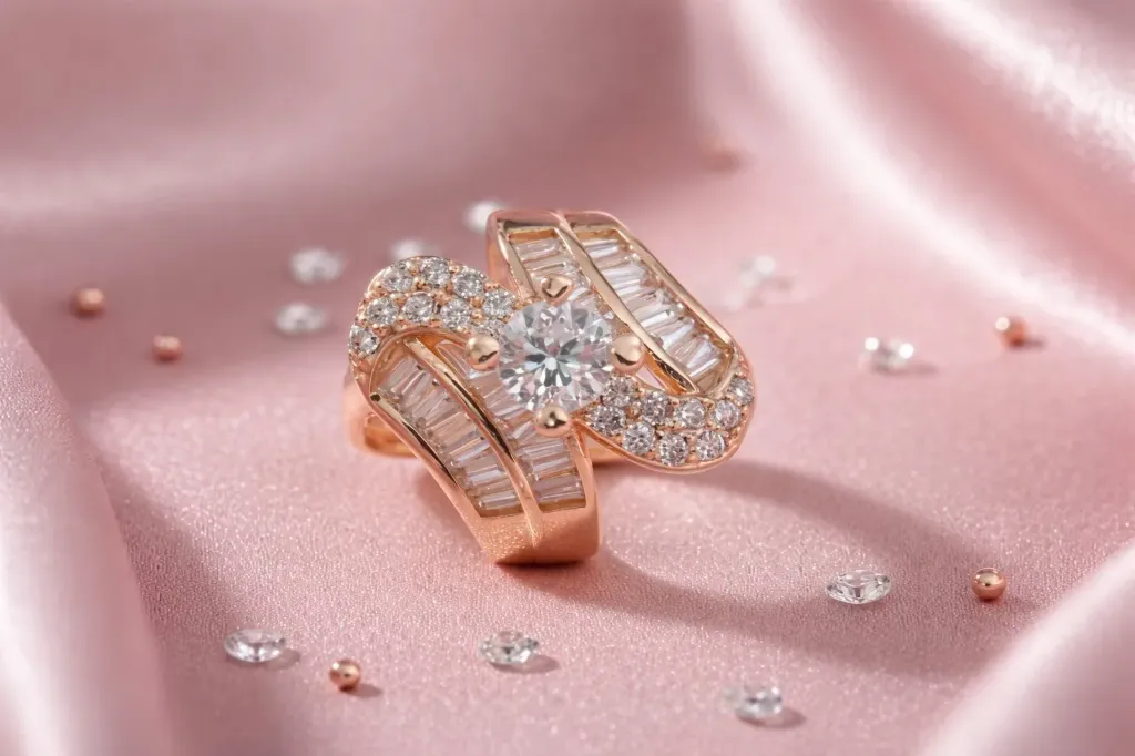 Rose Gold Diamond Ring (1 Pc)